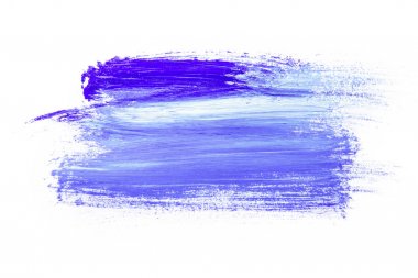 Abstract painting with violet brush strokes on white clipart