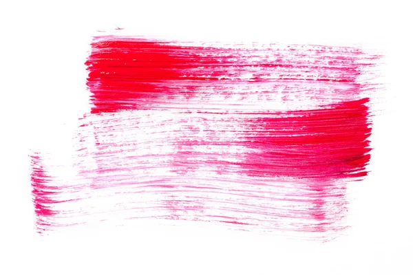 Peinture abstraite avec coups de pinceau rose sur blanc — Photo