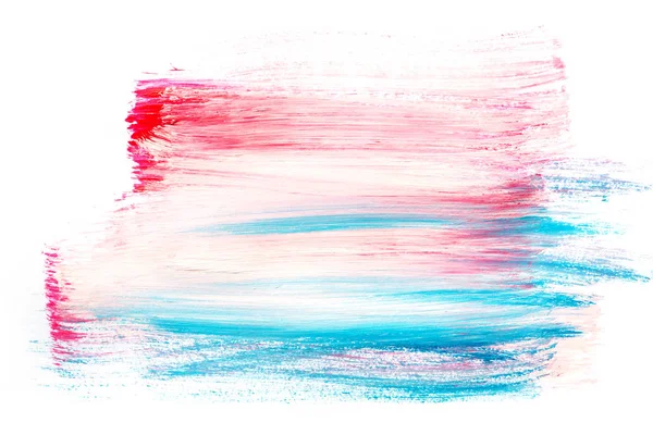 抽象绘画背景以明亮的粉红色和蓝色绘画笔触 — 图库照片