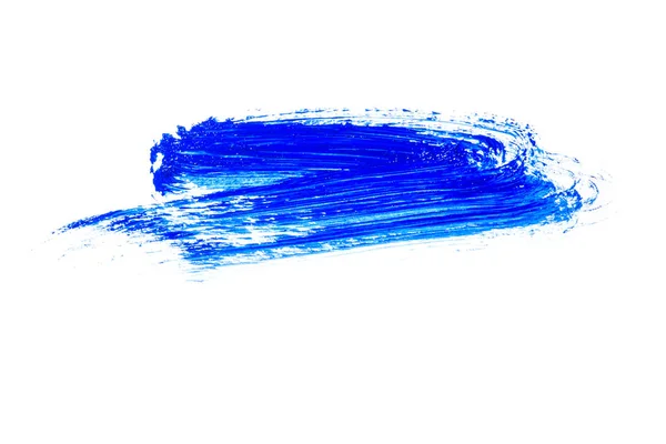 Abstrakt målning med blå penseldrag på vit — Stockfoto