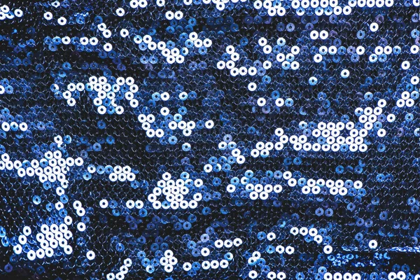 輝くブルーのスパンコール繊維の背景. — ストック写真