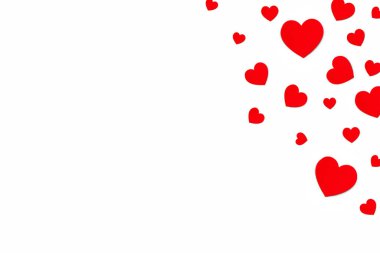 kağıt kalpler beyaz arkaplanda izole.