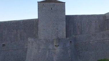 Dobruca eski şehir güneş doğmadan önce havadan görünümü