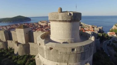 Dobruca eski şehir gündoğumu sırasında havadan görünümü