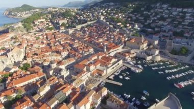 Dobruca eski şehir gündoğumu sırasında havadan görünümü
