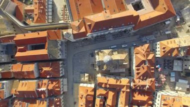 Dobruca eski şehir gündoğumu sırasında havadan görünümü