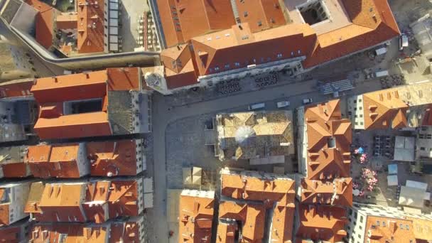 Pemandangan udara kota tua Dubrovnik saat matahari terbit — Stok Video