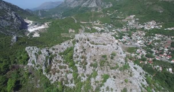 Medieval fortress Haj-Nehaj in Sutomore, Montenegro — Stock Video