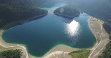 Siyah lake Durmitor Milli Parkı Karadağ'ın havadan görünümü