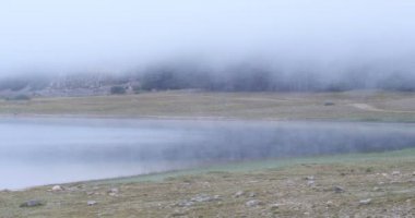 Güzel mistik Kara Göl, Durmitor Milli Parkı. Karadağ