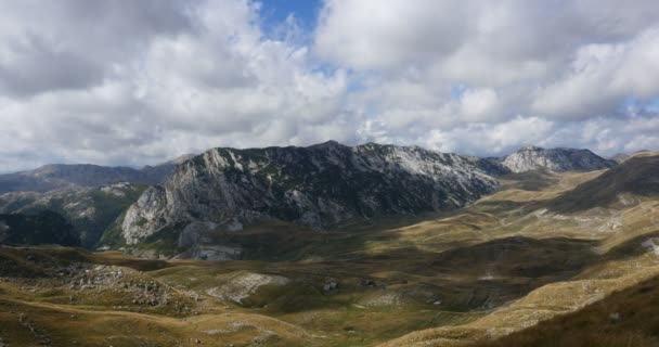 The mountains and the movement of clouds inside a national park Durmitor — Stock Video