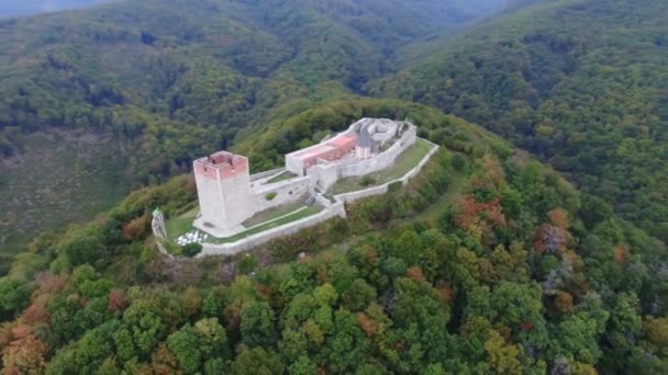 Aerial view of Old town Medvedgrad — Stock Video