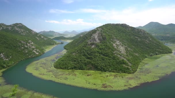 Desfiladeiro do rio Crnojevica, Montenegro, vista aérea . — Vídeo de Stock