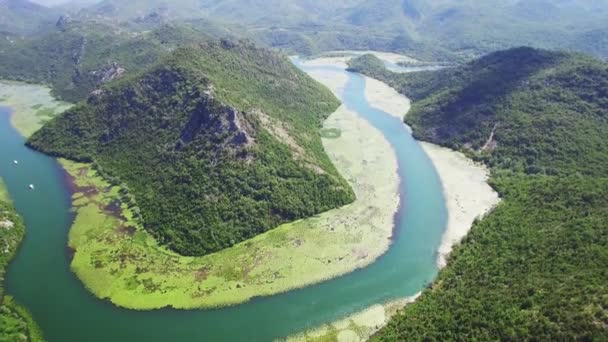 Canyon of river Crnojevica, Montenegro, aerial view. — Stock Video