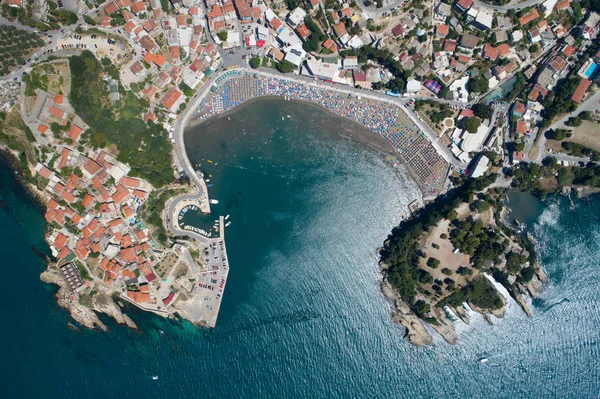 Vista aérea da cidade velha de Ulcin — Fotografia de Stock