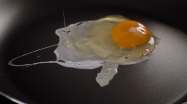 Yumurta üzerinde sıcak tava düşüyor