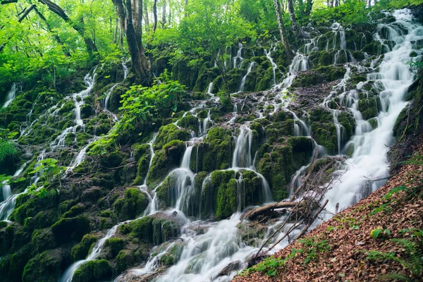 Великолепные водопады Плитвицкого национального парка — стоковое фото