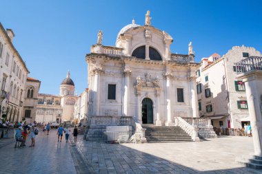 Dubrovnik, Hırvatistan - 19 Temmuz 2016: Kilisesi, Saint Blasius Old Town