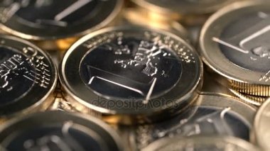 bir euro sikkelerin dönen arka plan