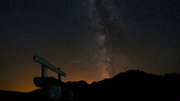 板凳上银河系的背景 — 图库视频影像