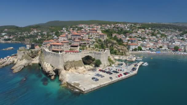 Vista aérea da cidade velha de Ulcinj — Vídeo de Stock