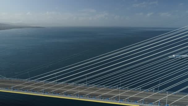 Volo sul ponte Charilaos Trikoupis Rio-Antirio — Video Stock