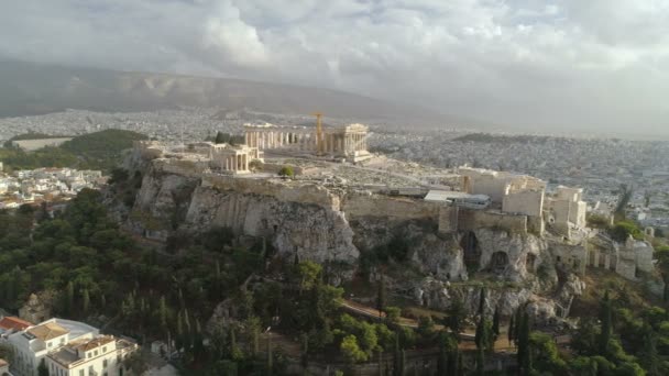 Akropolis i Aten gamla citadellet i Grekland — Stockvideo