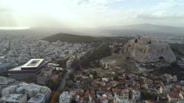 Yunanistan Atina antik kale Akropolisi — Stok video
