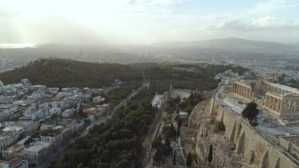 Akropol w Atenach starożytnej cytadeli w Grecji — Wideo stockowe