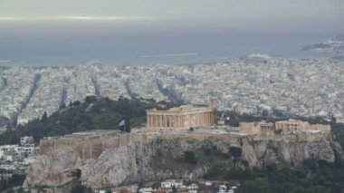 Atina ve Mount Lycabettus, Yunanistan Akropolis'e görünümü