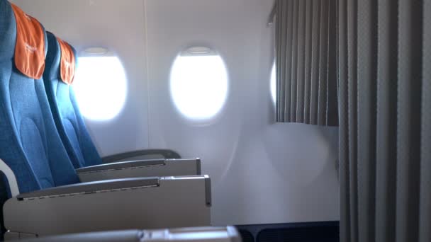 Lugares de passageiros dentro da aeronave — Vídeo de Stock