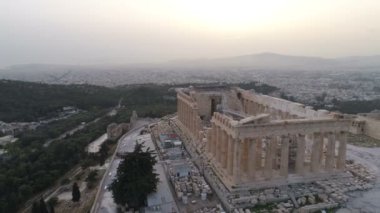 Yunanistan Atina Akropol eski Kalesi havadan görünümü