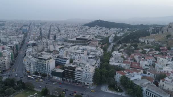 Athènes au crépuscule, vue aérienne — Video