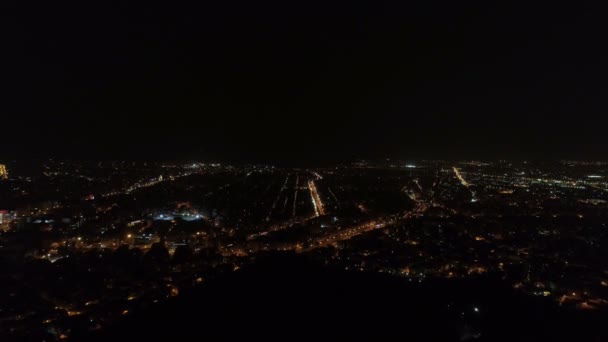 Atenas por la noche, vista aérea — Vídeo de stock