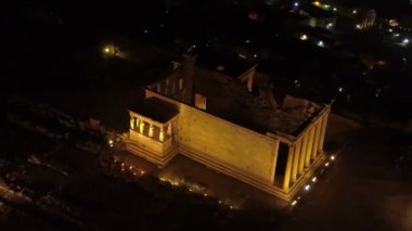 Erechtheion hava görünümünü Atina Akropol eski Kalesi, Yunanistan