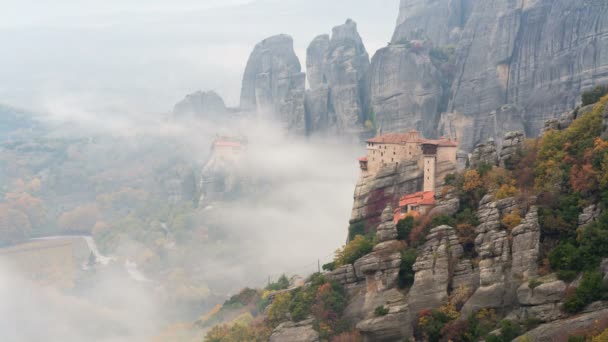 Метеорные монастыри Греции — стоковое видео
