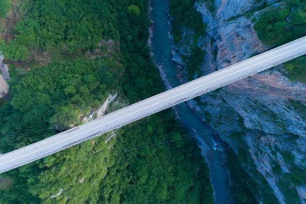 Vista aérea del Puente Durdevica sobre el Cañón Tara — Foto de Stock