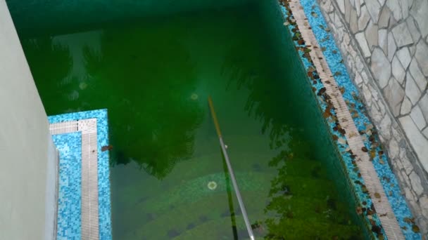 Agua sucia en la piscina al aire libre — Vídeo de stock