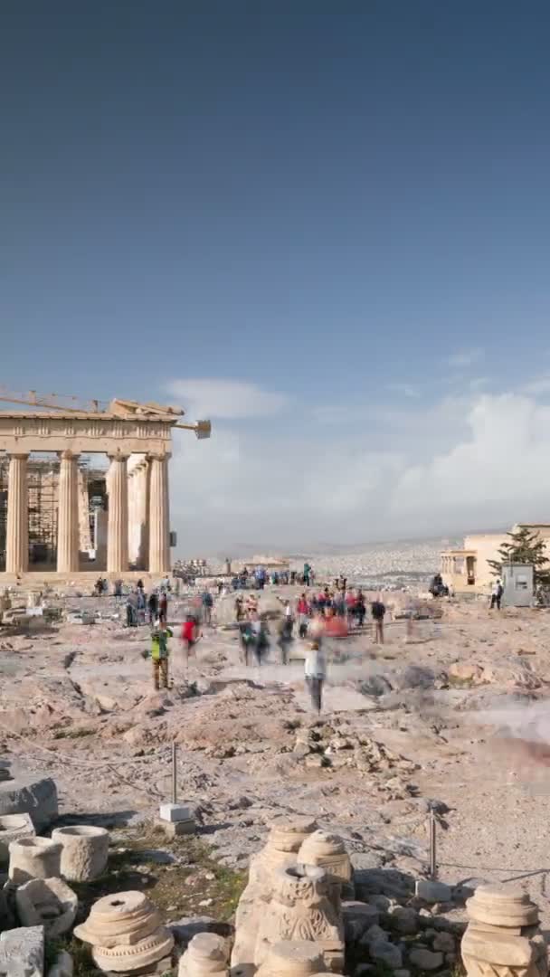 Tempel van de Parthenon op de Atheense Akropolis — Stockvideo