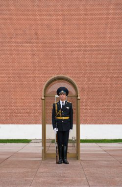 Moskova, Rusya - 20 Temmuz 2019: Alexanders Garden 'da Ebedi Alev Muhafızları