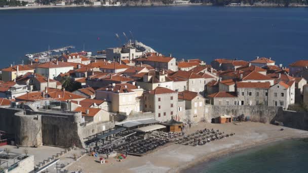 Vista para a Cidade Velha de Budva — Vídeo de Stock