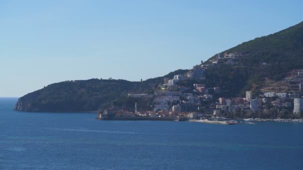 View to the Old Town of Budva — Stock Video