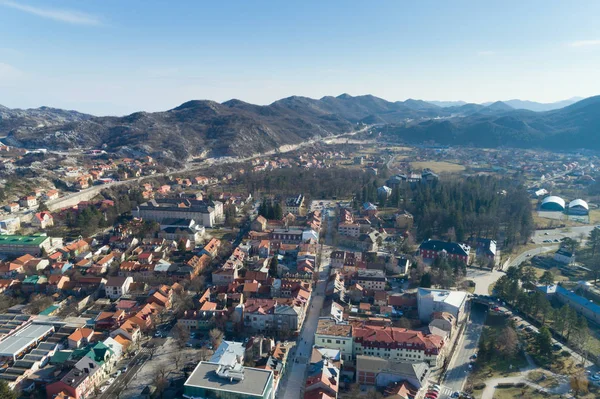 Karadağ 'ın Çetince kentinin hava manzarası — Stok fotoğraf