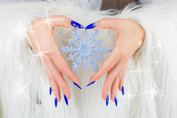 クリスマス ブルーの爪 ストック写真