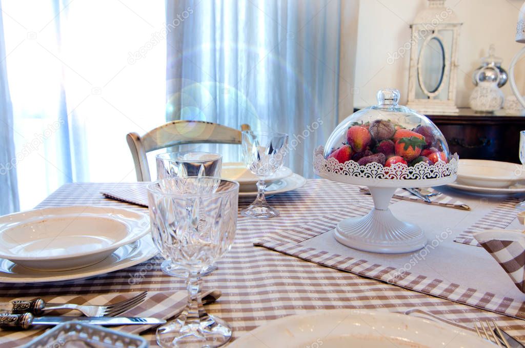 Elegant table set for breakfast or lunch