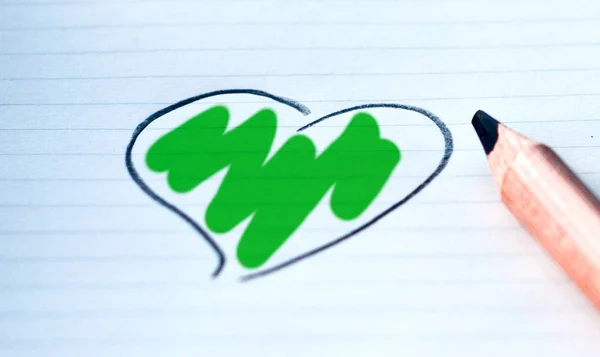 heart drawn in with your color: green