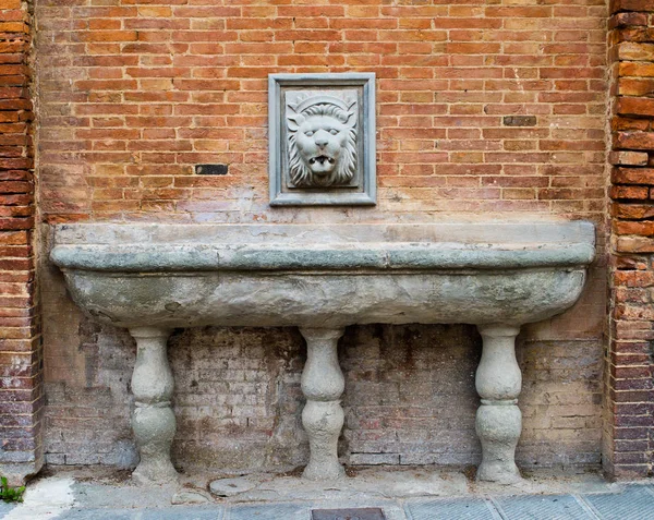 ancient source for water with a lion\'s head