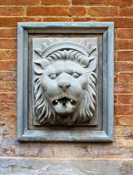 bir aslan başı suyla için antik kaynak