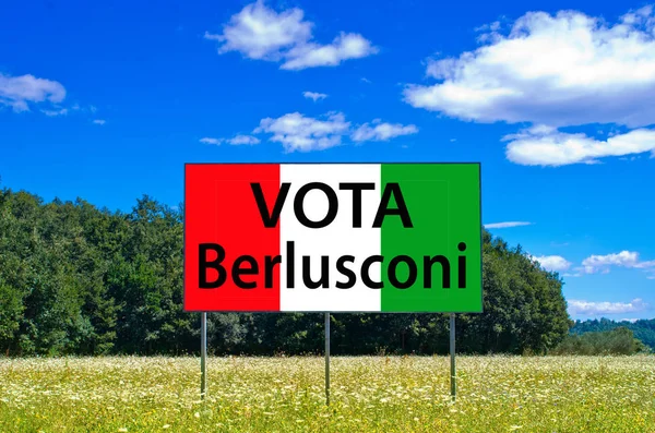 Bir sonraki seçimlerde İtalya kaydetmek, Berlusconi, Forza Italia oy — Stok fotoğraf