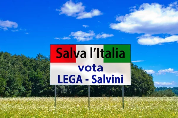 In the next elections save Italy, vote Lega Nord, Salvini — Stock Photo, Image